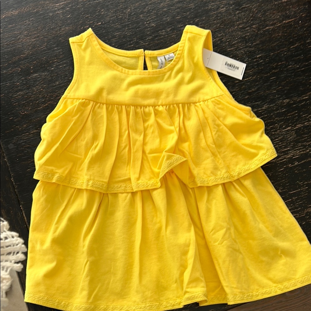 Yellow Sleeveless Ruffle Top for Kids